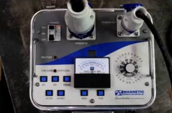 image of degaussing a shaft for electric motor repair