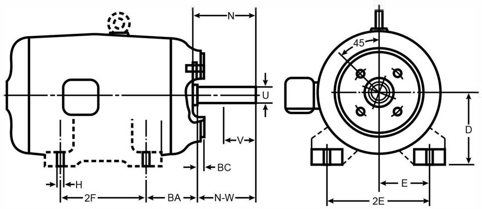 NEMA Frame Size Reference