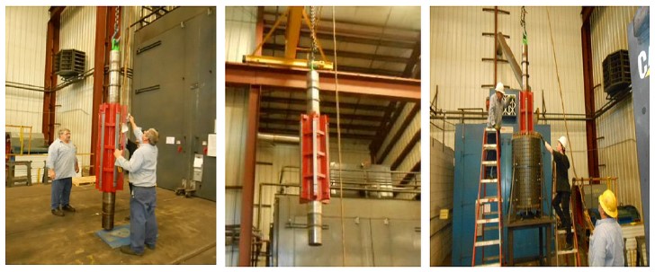 shaft prepared and rotor stack heated for expansion