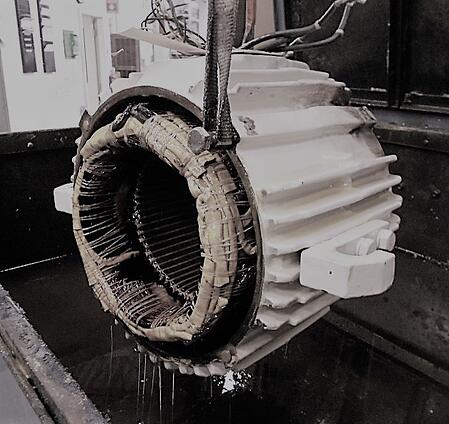 Photo of a varnish treatment on a motor