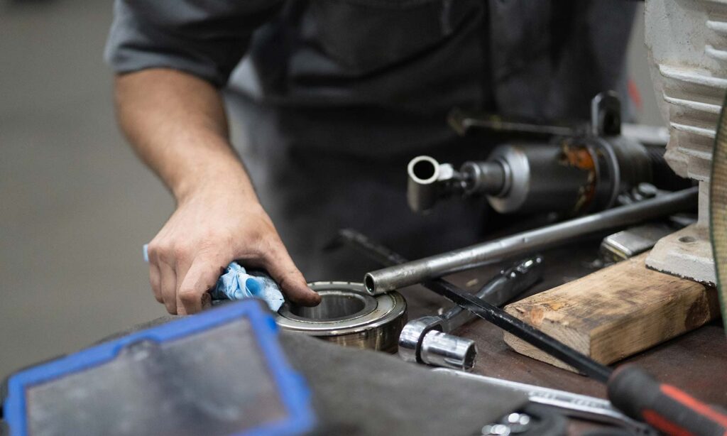Working on motor bearings